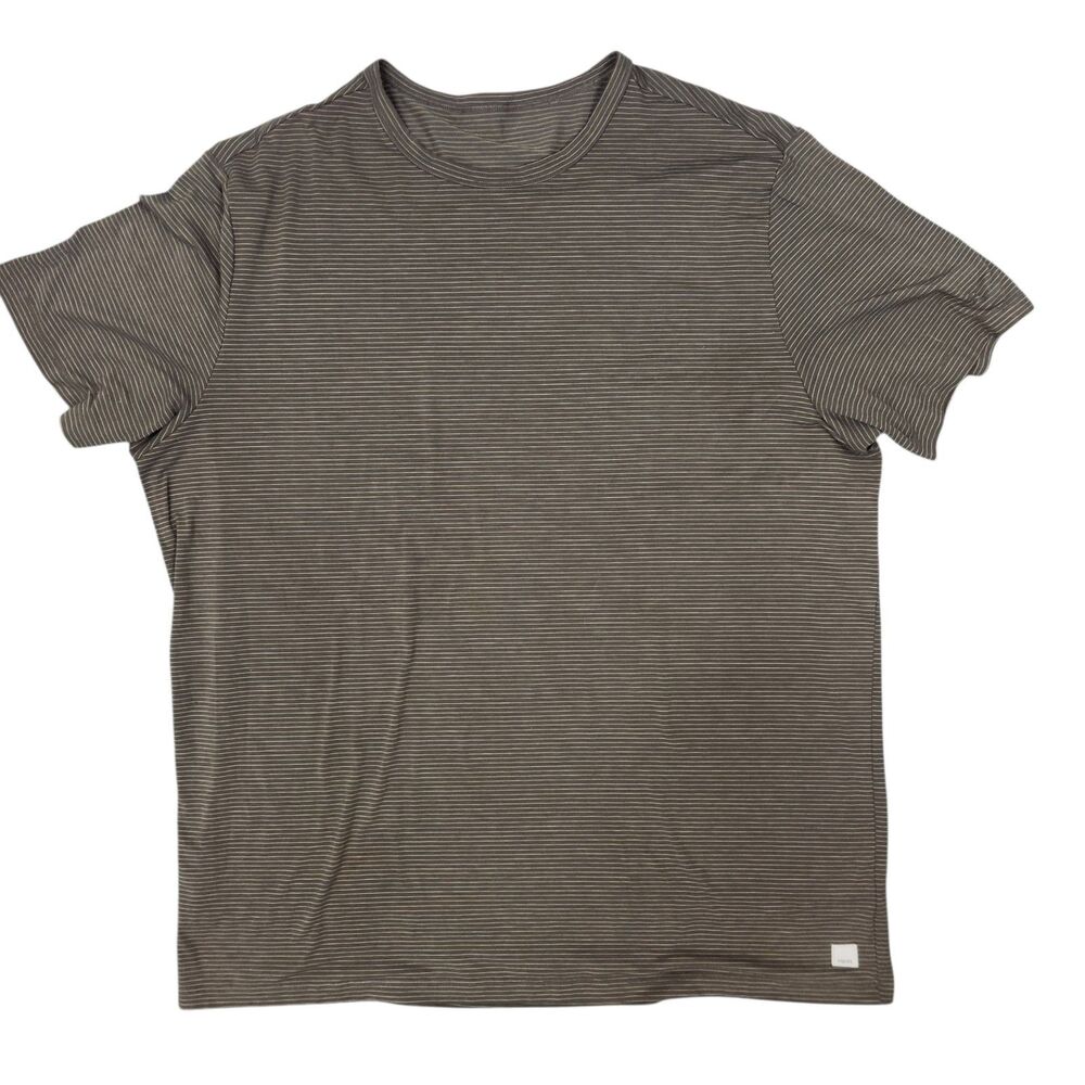 Vuori Mens Short Sleeve Striped Logo Tab Crew Neck Performance Tee V1021 XXL